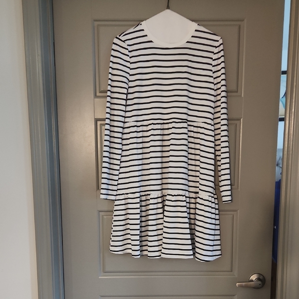 SHEIN Black and White Ruffled Tiered Sundress